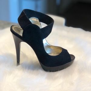 Bakers Suede Peep Toe Pumps